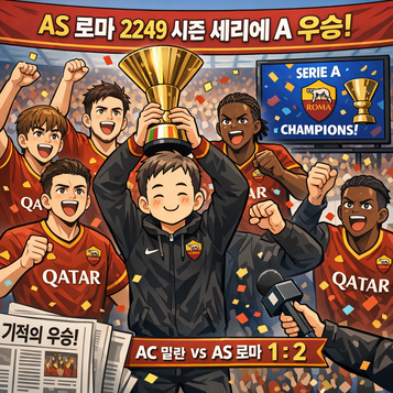 AS 로마팀이 세리에A에서 2249시즌 우승을 차지했습니
